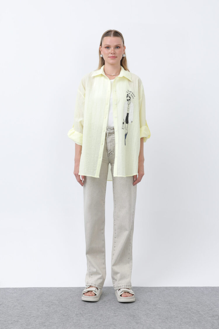 Women Girl Embroidered Shirt