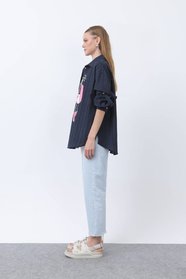 Women Girl Embroidered Shirt