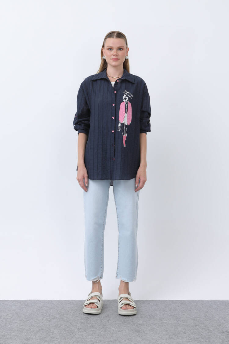Women Girl Embroidered Shirt