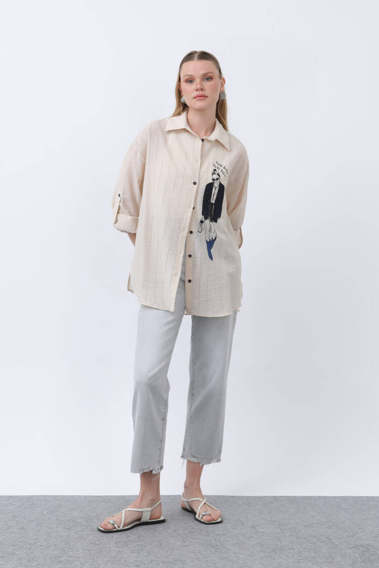 Women Girl Embroidered Shirt - SOUL - Globality Store - Women Clothes Wholesale Turkey