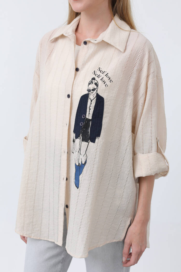 Women Girl Embroidered Shirt