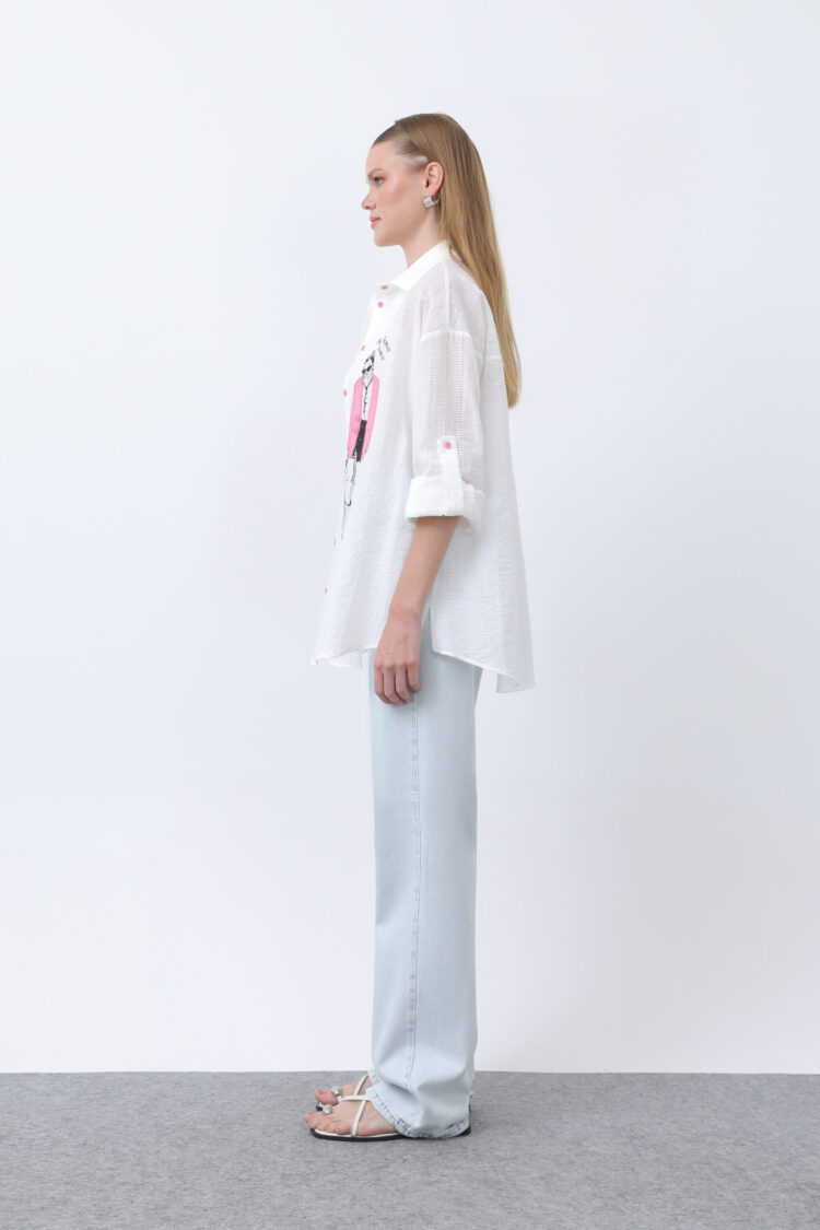 Women Girl Embroidered Shirt