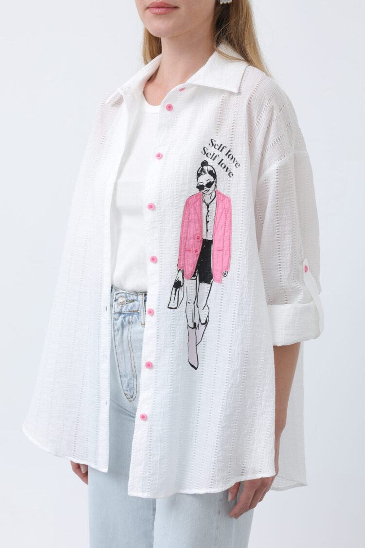 Women Girl Embroidered Shirt