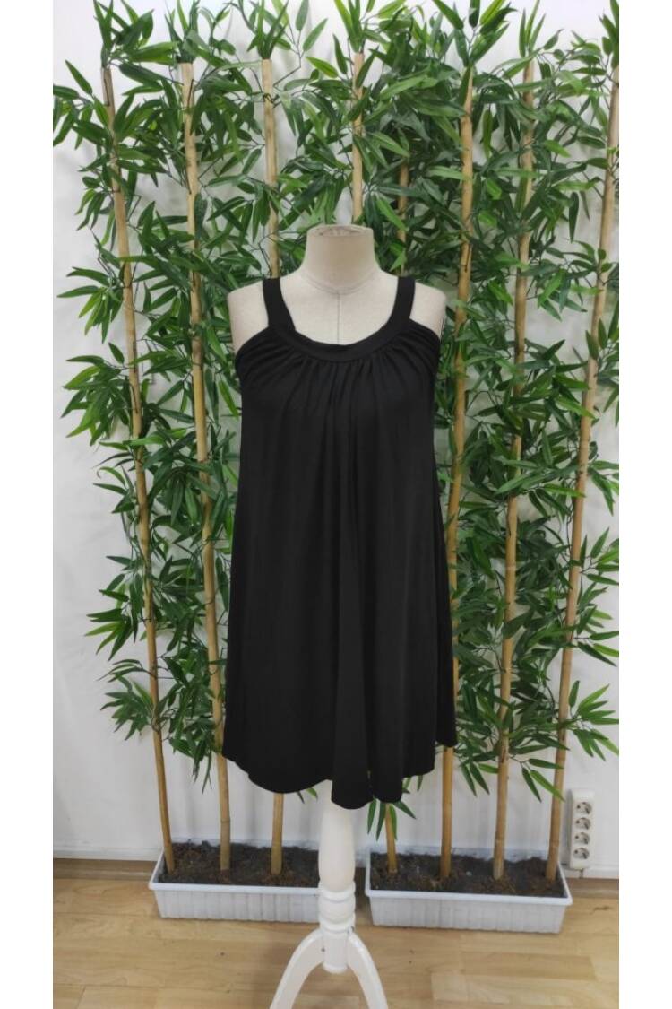 Women's Off Shoulder Round Neck Pleated Viscose Dress