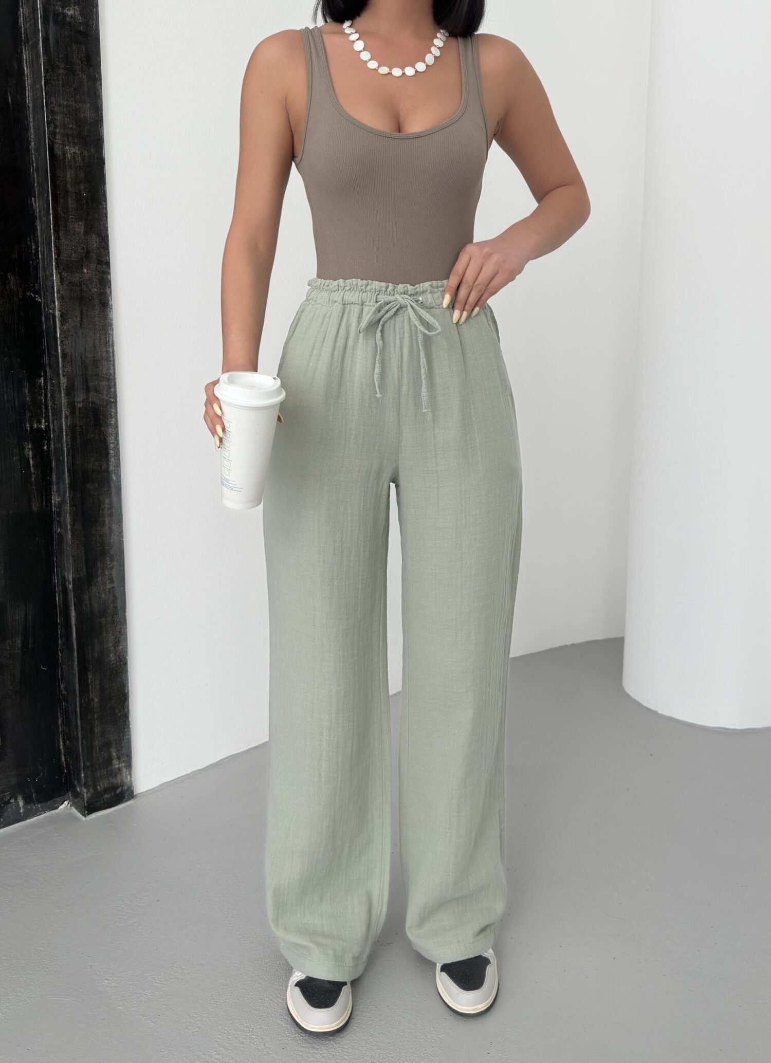 Mueslin Plain Pants - My Fashion - Globality Store - Women Clothes Wholesale Turkey
