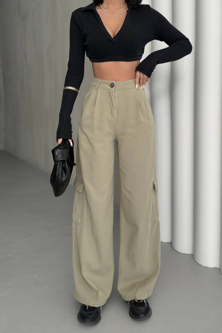Cargo Pocket Gabardine Pants