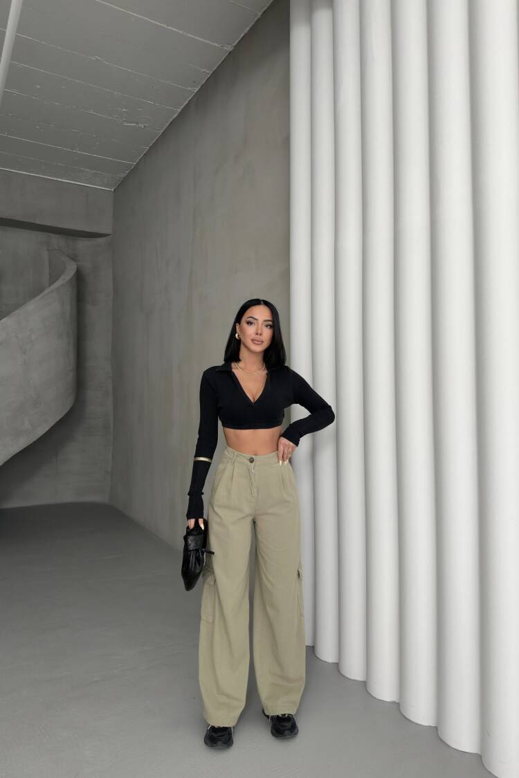 Cargo Pocket Gabardine Pants - My Fashion - Globality Store - Women Clothes Wholesale Turkey