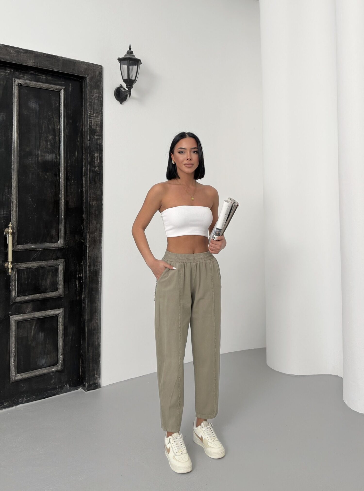 Striped Gabardine Pants - My Fashion - Globality Store - Women Clothes Wholesale Turkey