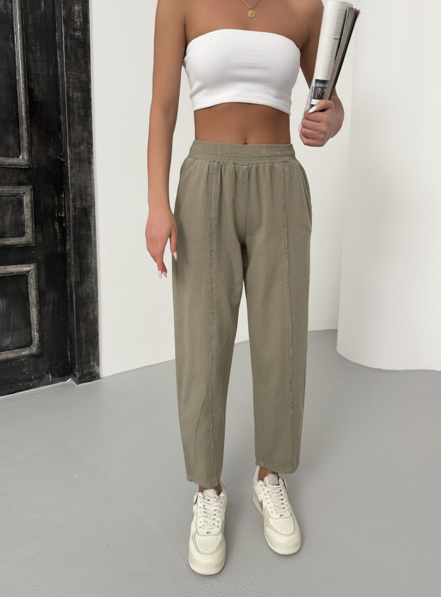 Striped Gabardine Pants - My Fashion - Globality Store - Women Clothes Wholesale Turkey