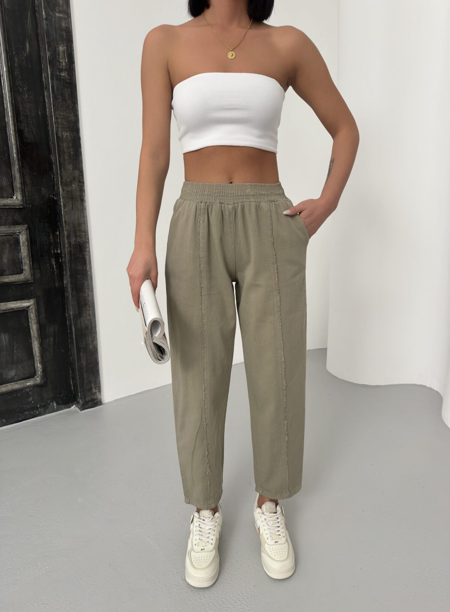 Striped Gabardine Pants - My Fashion - Globality Store - Women Clothes Wholesale Turkey
