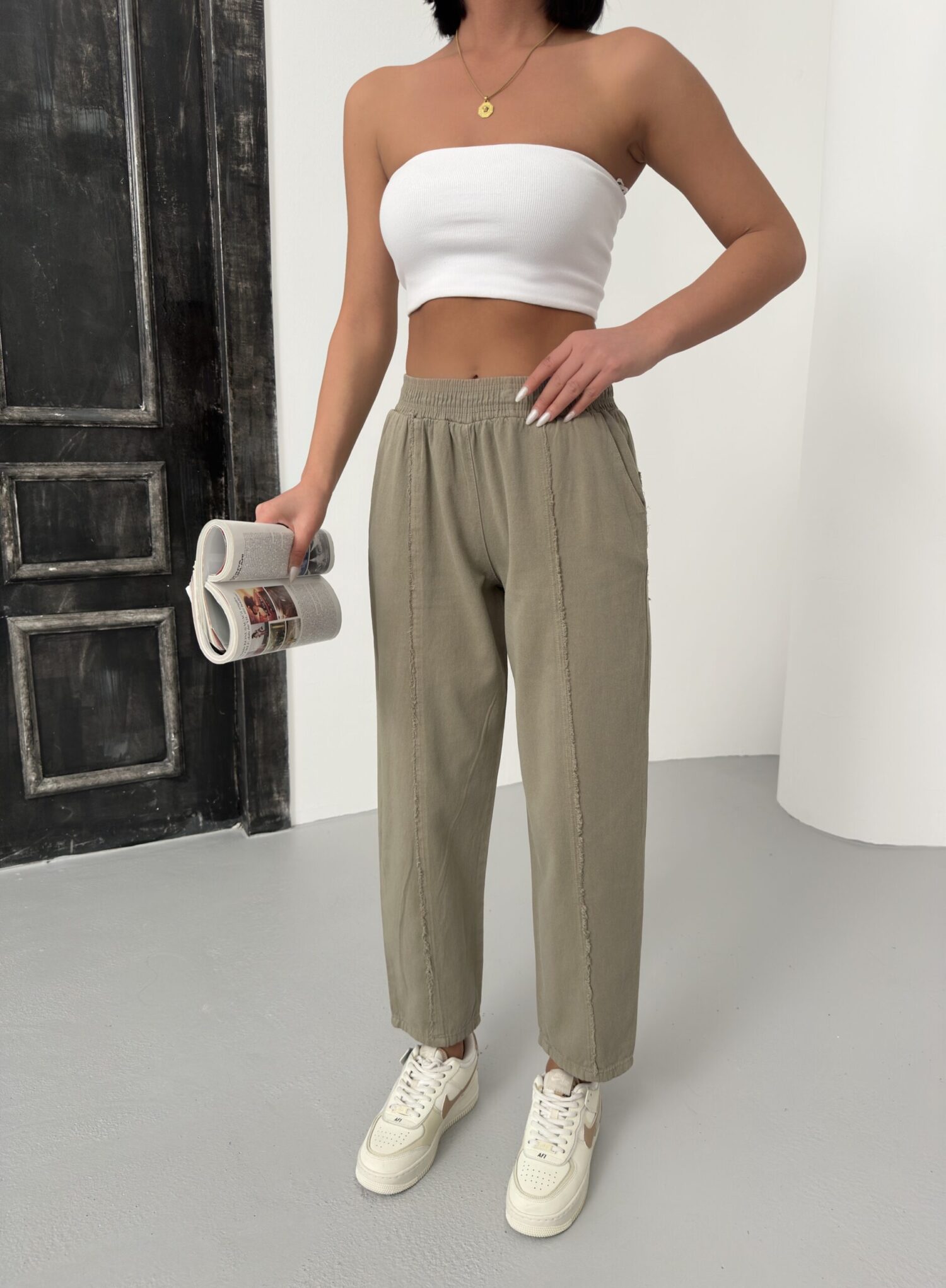 Striped Gabardine Pants - My Fashion - Globality Store - Women Clothes Wholesale Turkey