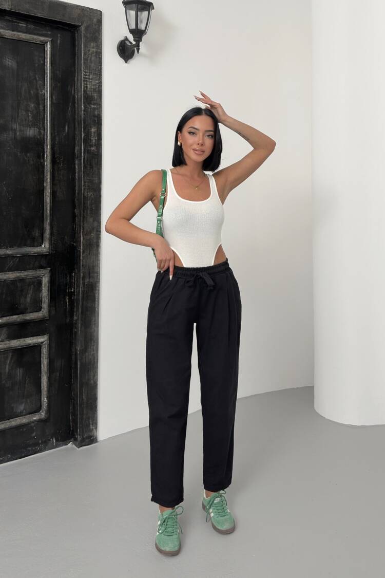 Drawstring Carrot Leg Pants