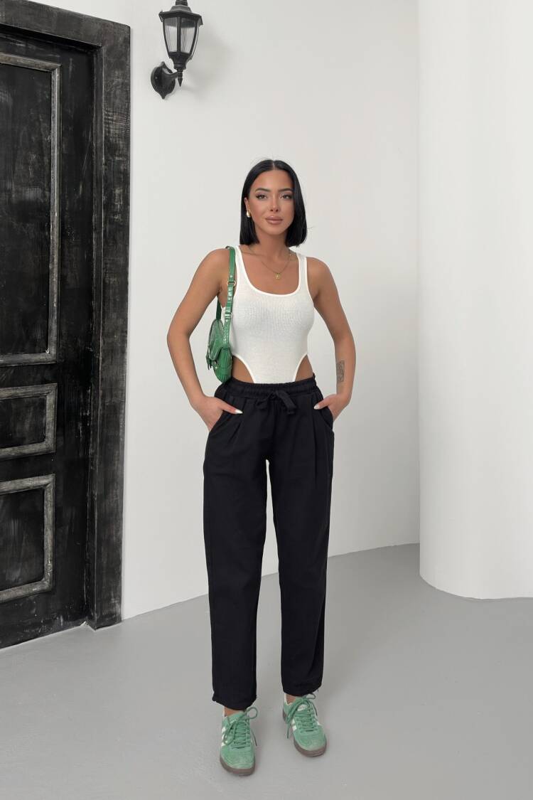 Drawstring Carrot Leg Pants - My Fashion - Globality Store - Women Clothes Wholesale Turkey
