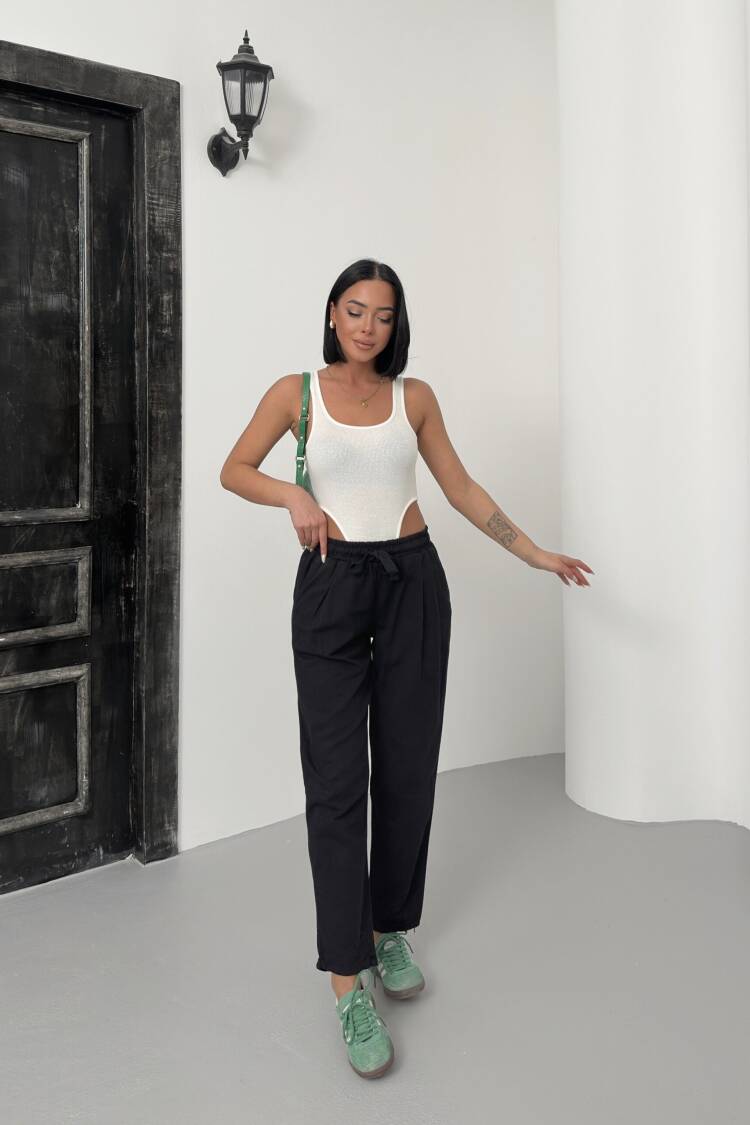 Drawstring Carrot Leg Pants