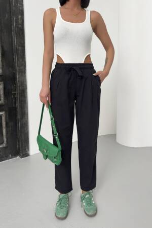 Drawstring Carrot Leg Pants - My Fashion - Globality Store - Women Clothes Wholesale Turkey
