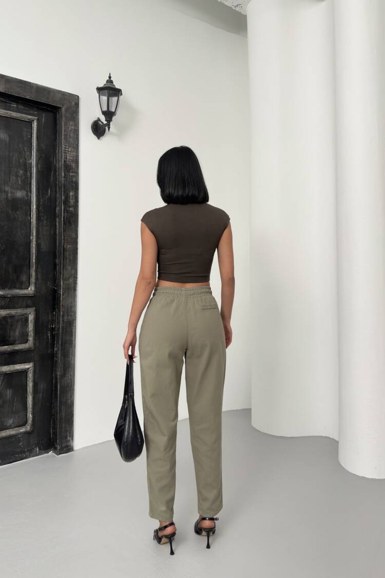 Drawstring Carrot Leg Pants