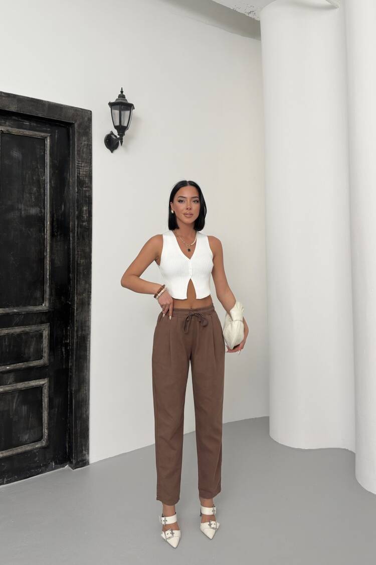 Drawstring Carrot Leg Pants