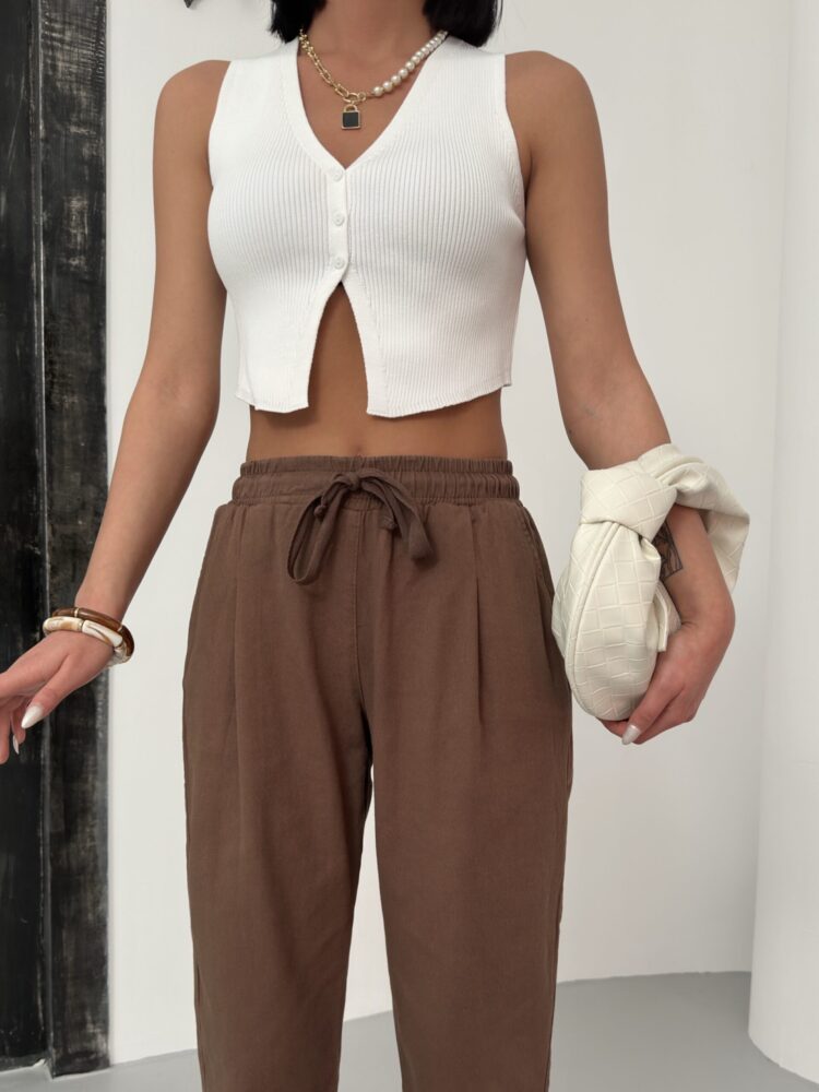 Drawstring Carrot Leg Pants