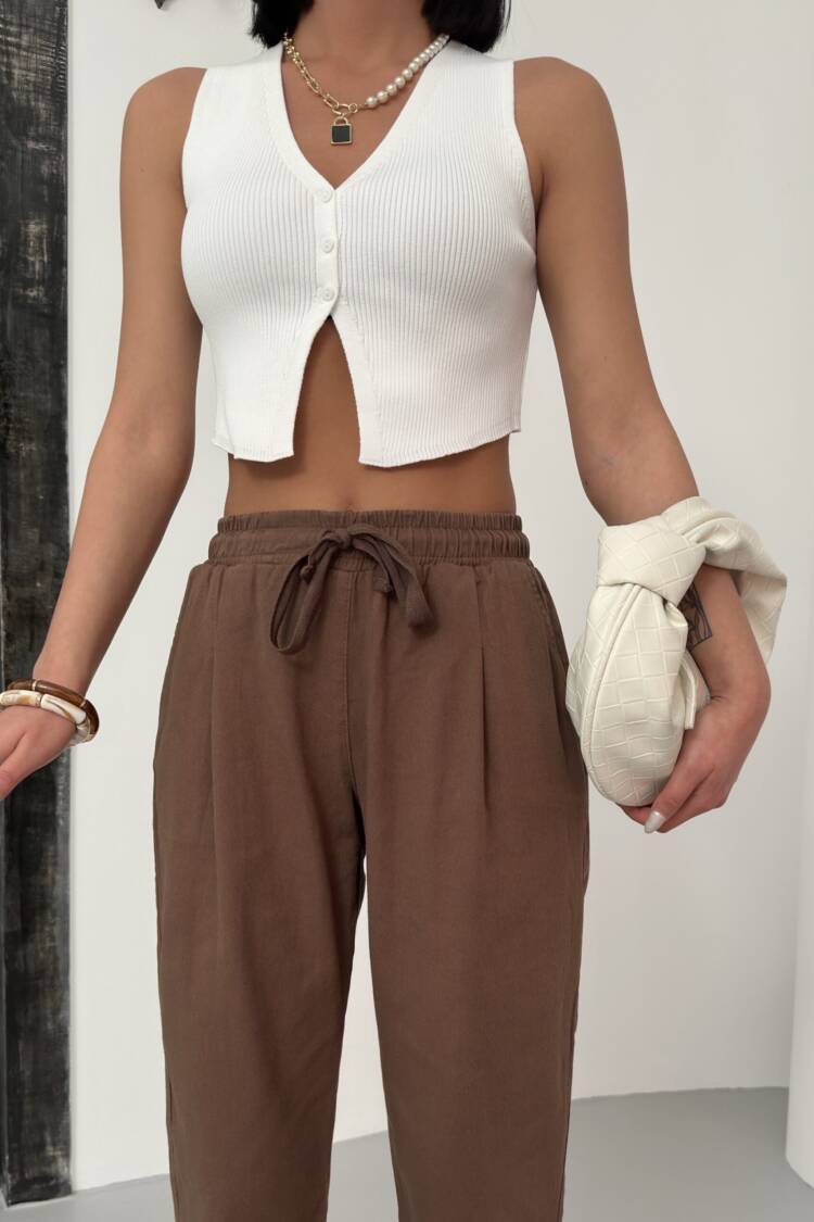 Drawstring Carrot Leg Pants