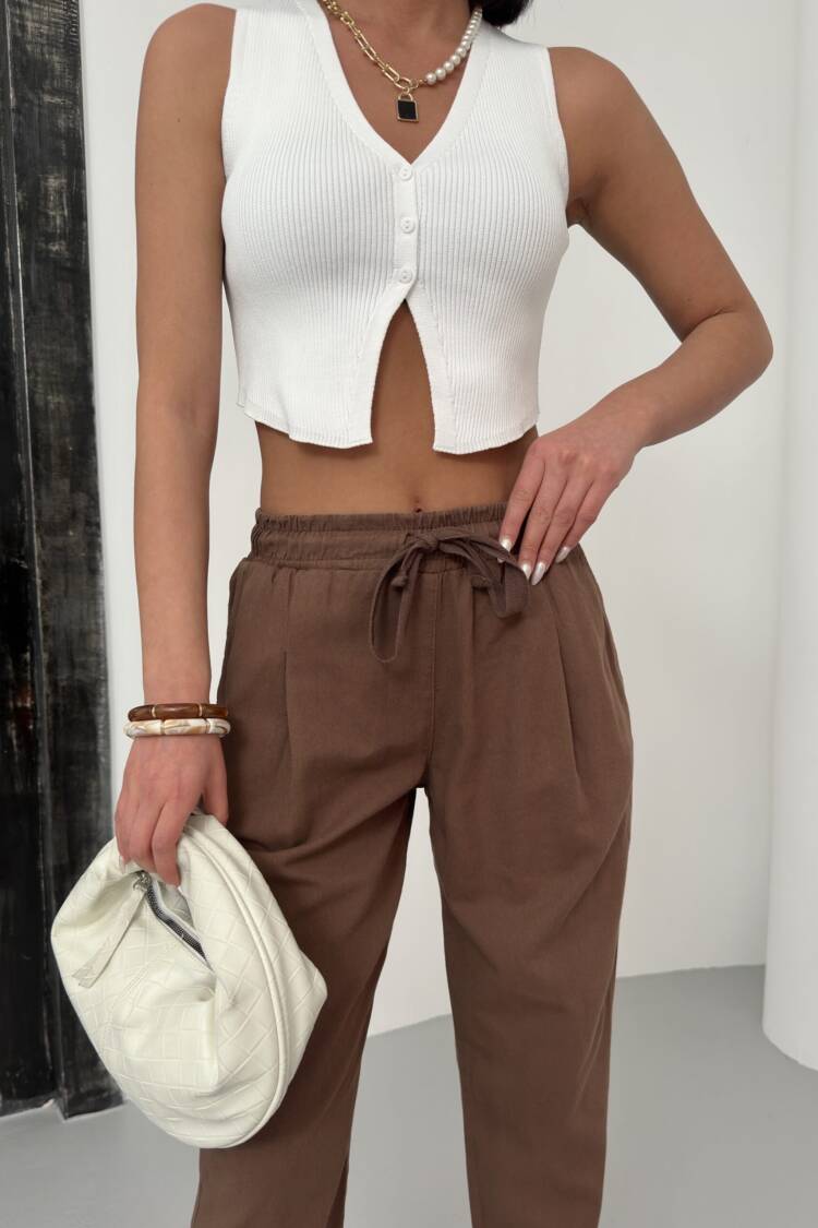 Drawstring Carrot Leg Pants - My Fashion - Globality Store - Women Clothes Wholesale Turkey