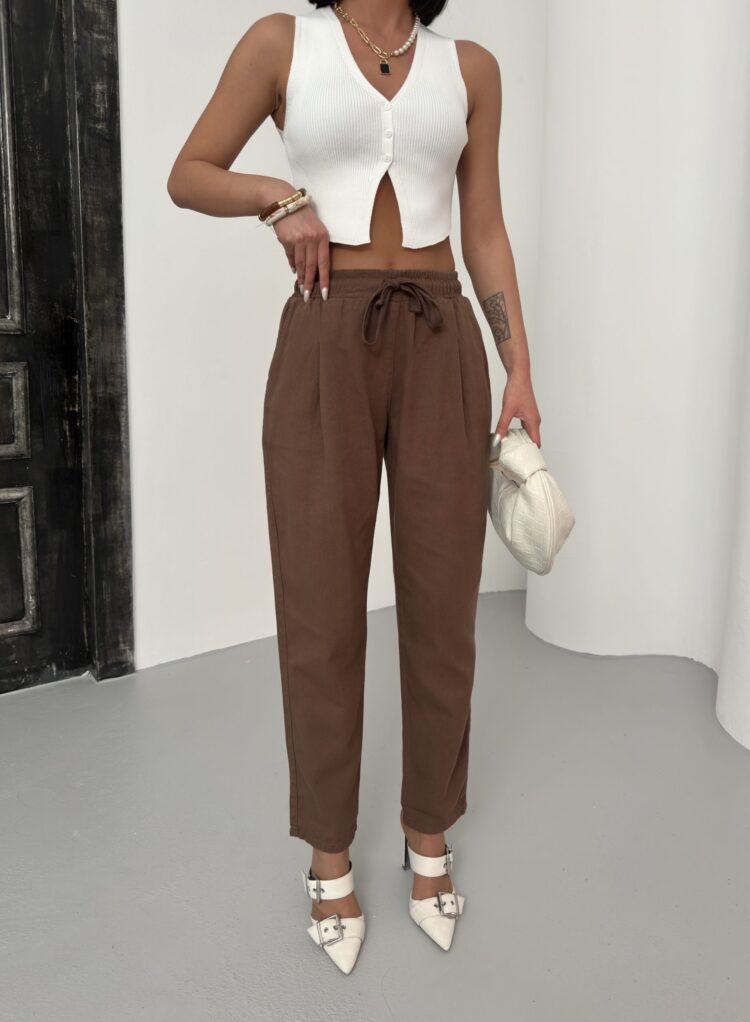 Drawstring Carrot Leg Pants