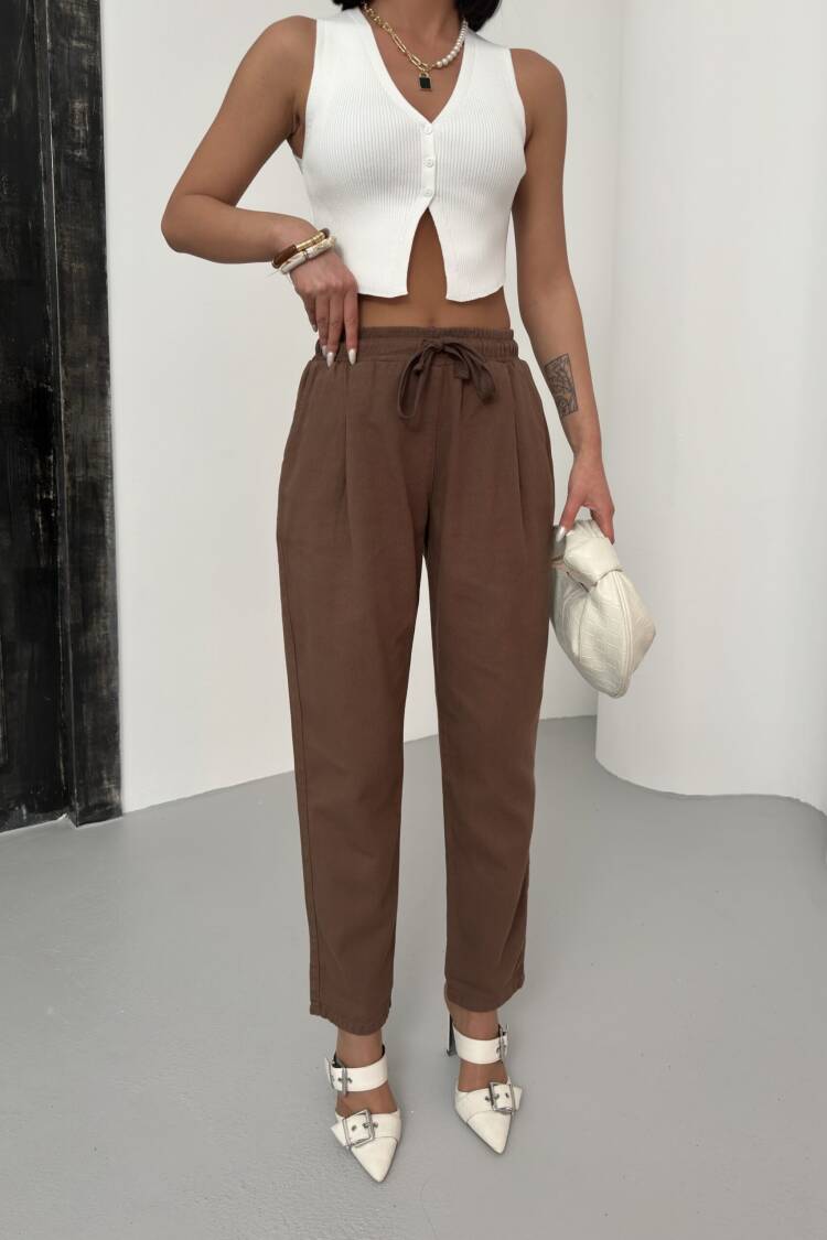Drawstring Carrot Leg Pants