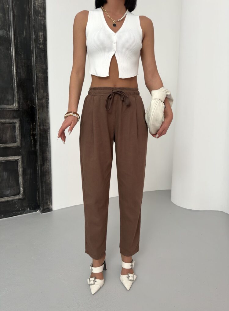 Drawstring Carrot Leg Pants