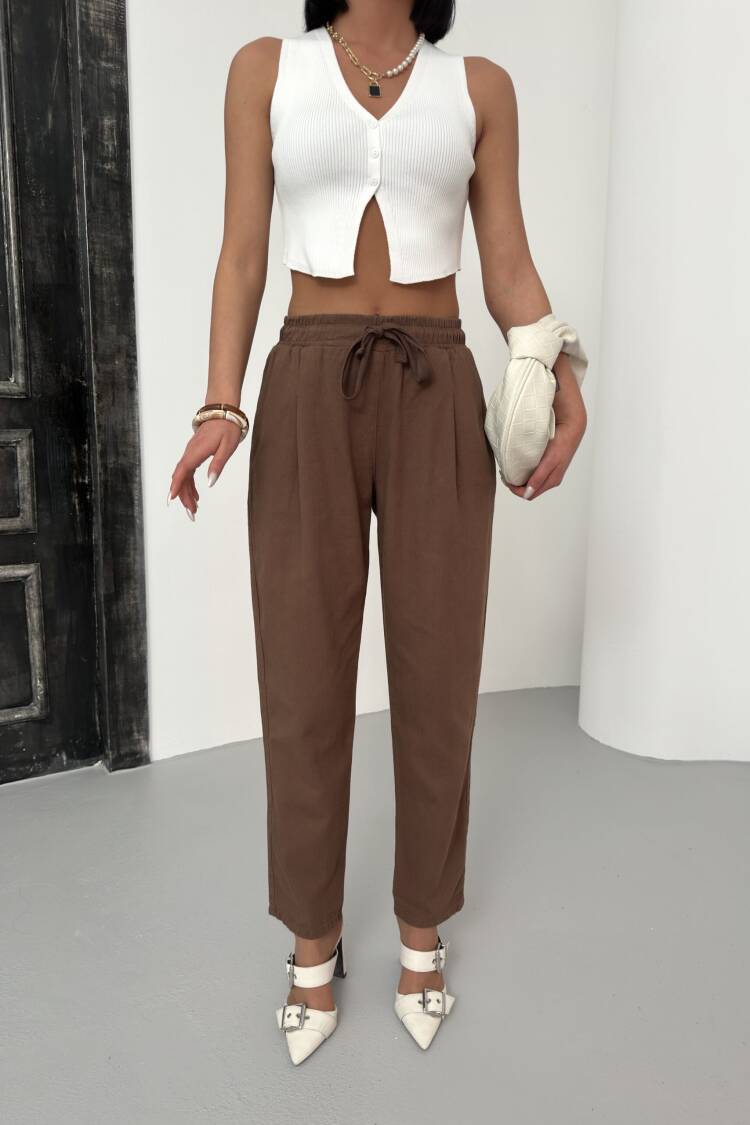 Drawstring Carrot Leg Pants