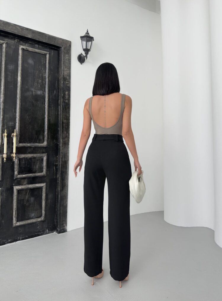 Polyviscose Belted Pants