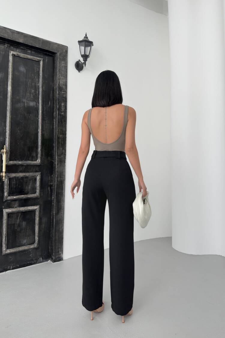 Polyviscose Belted Pants