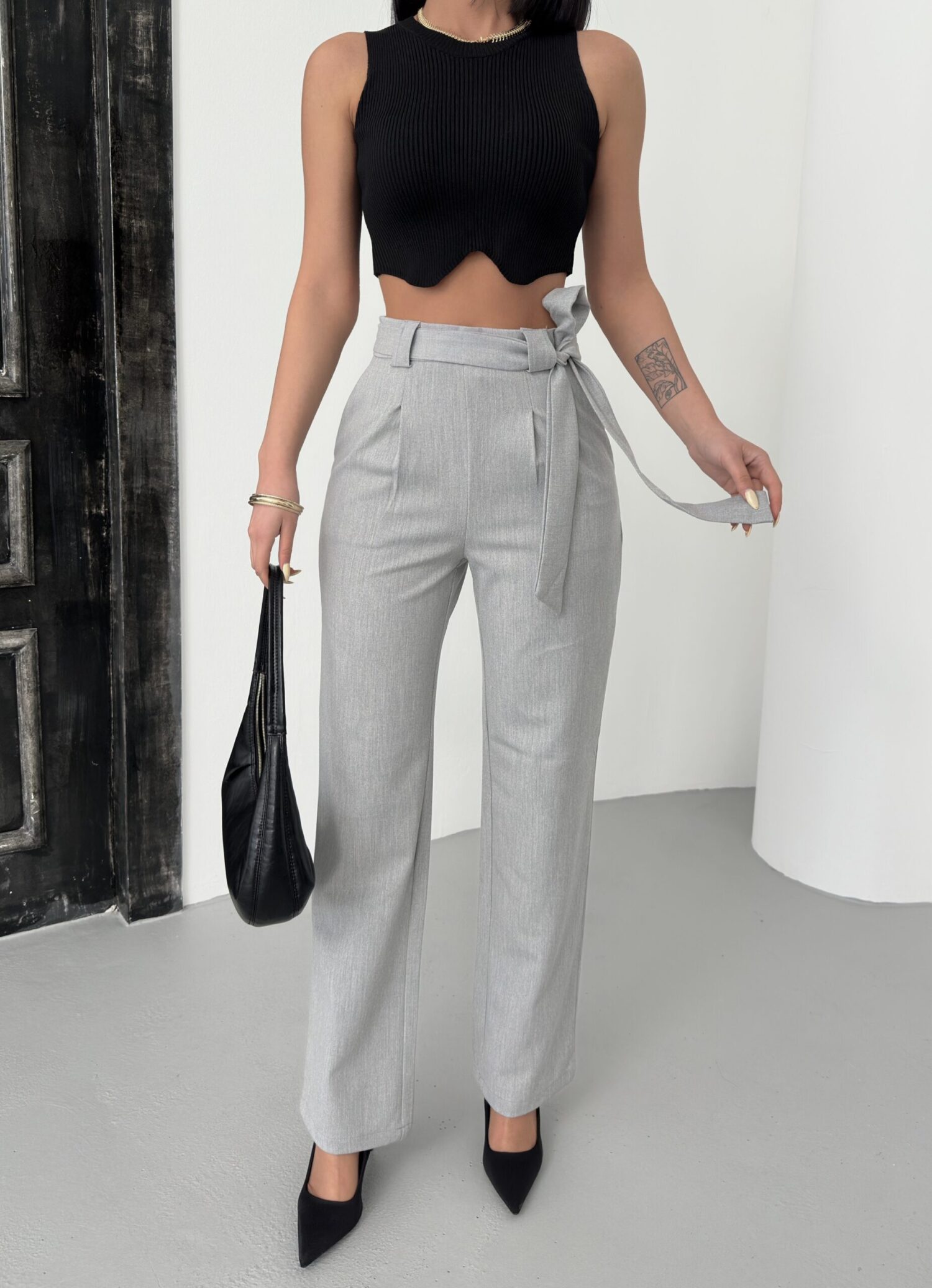 Polyviscose Belted Pants - My Fashion - Globality Store - Women Clothes Wholesale Turkey