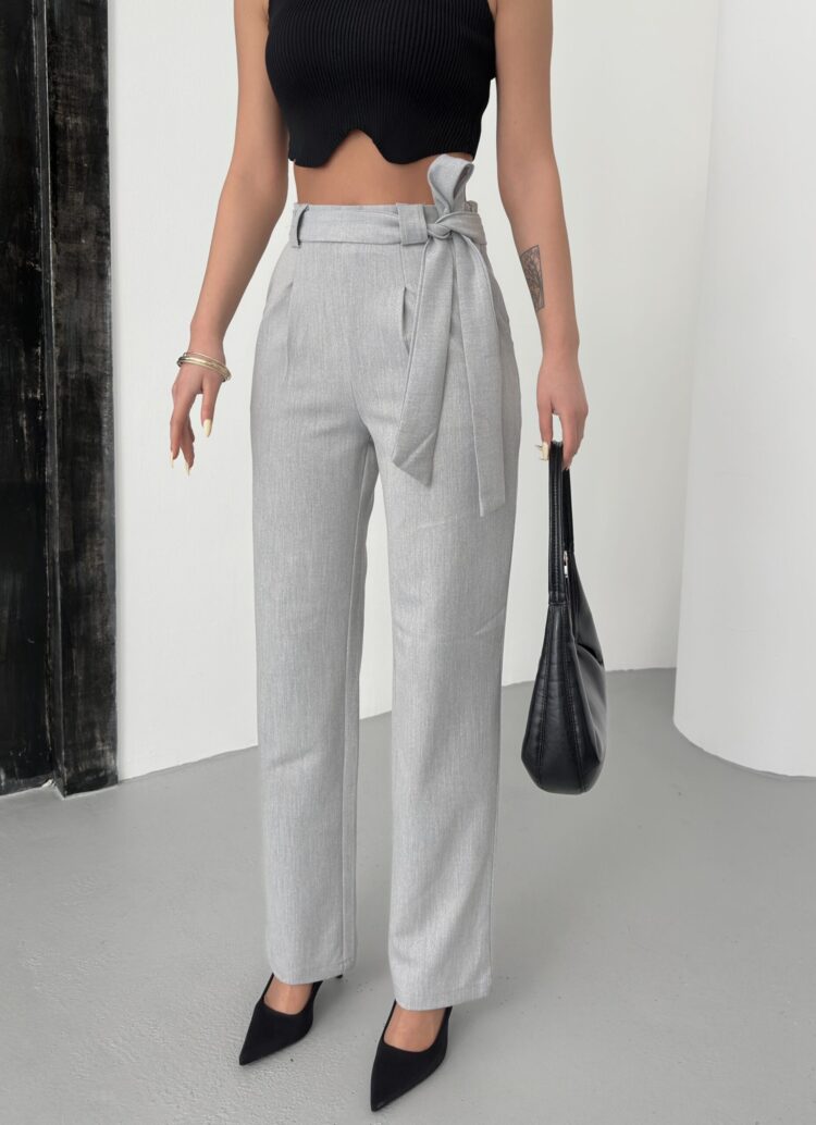 Polyviscose Belted Pants