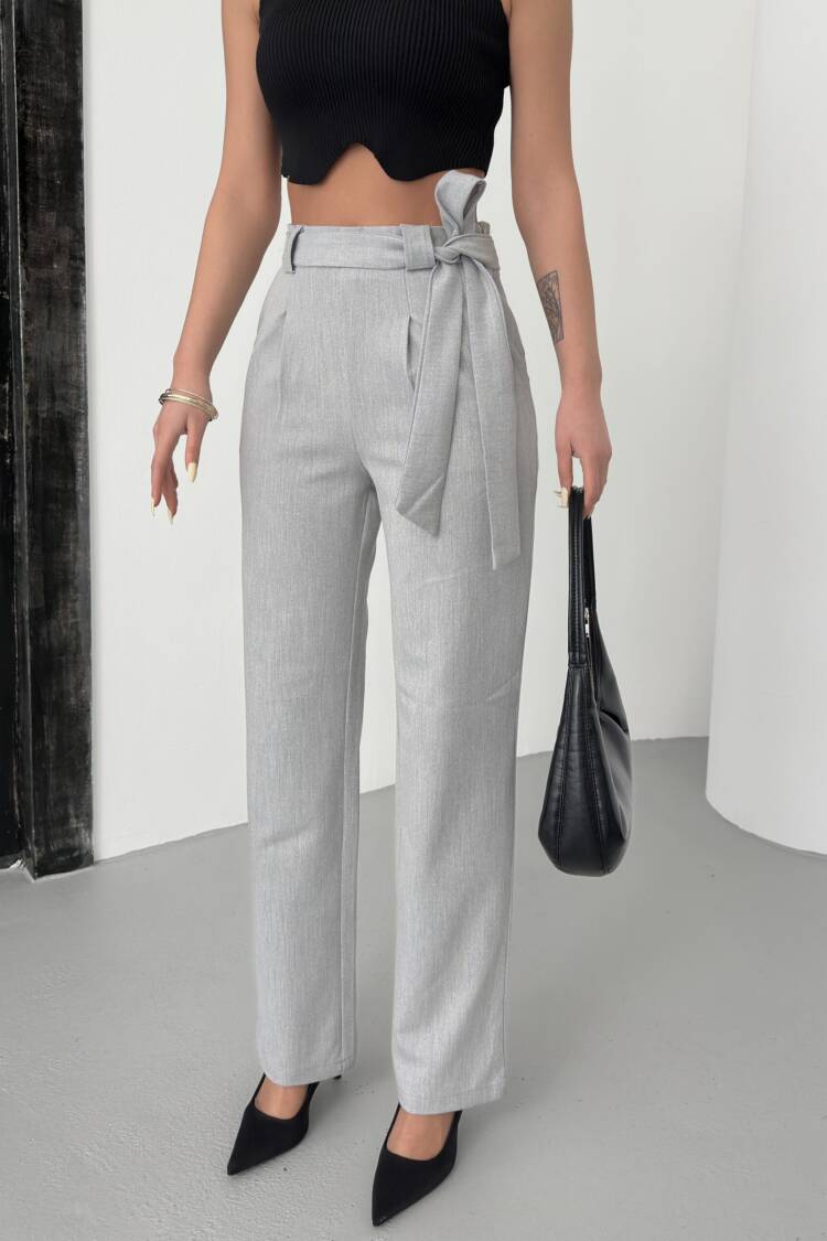 Polyviscose Belted Pants