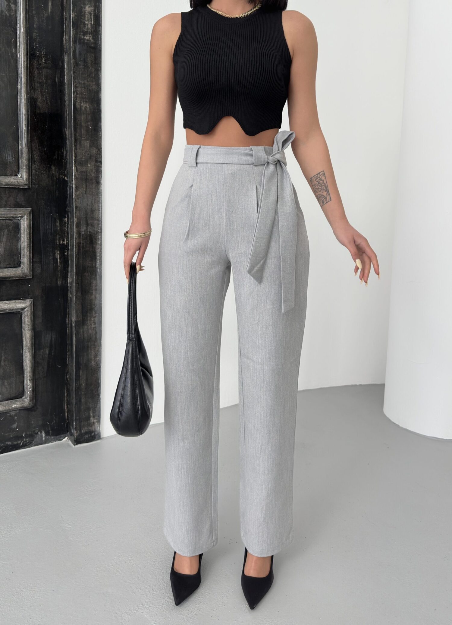 Polyviscose Belted Pants - My Fashion - Globality Store - Women Clothes Wholesale Turkey
