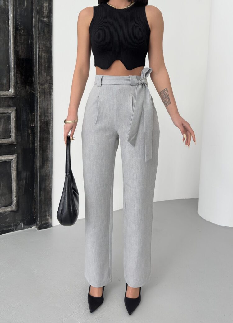 Polyviscose Belted Pants