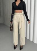 Polyviscose Belted Pants - My Fashion - Globality Store - Women Clothes Wholesale Turkey