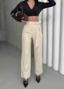 Polyviscose Belted Pants - My Fashion - Globality Store - Women Clothes Wholesale Turkey