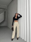 Polyviscose Belted Pants - My Fashion - Globality Store - Women Clothes Wholesale Turkey