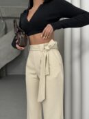Polyviscose Belted Pants - My Fashion - Globality Store - Women Clothes Wholesale Turkey
