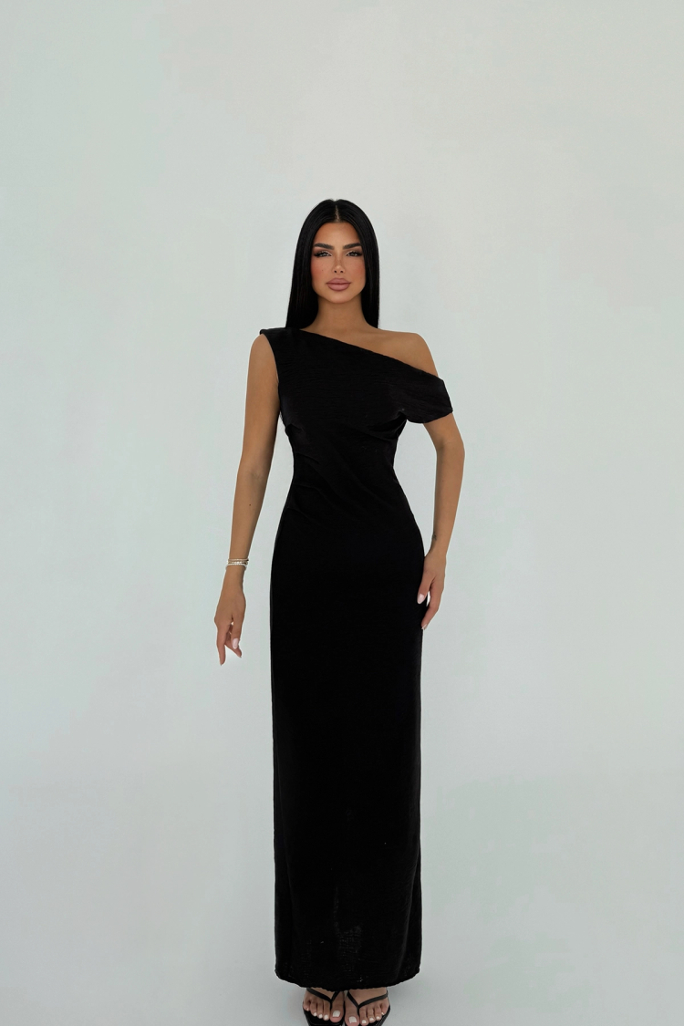 Slit Detail Pleated Dress - EYYO ATELIER - Globality Store - Women Clothes Wholesale Turkey