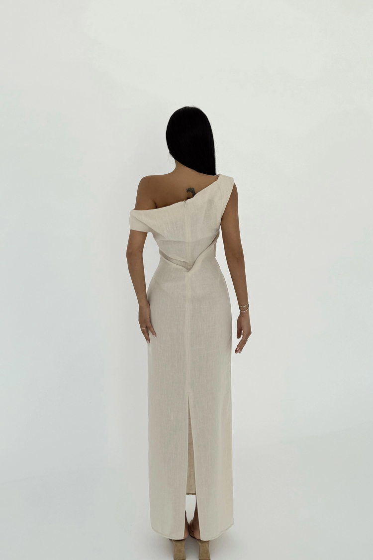 Slit Detail Pleated Dress