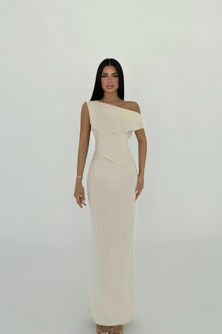 Slit Detail Pleated Dress - EYYO ATELIER - Globality Store - Women Clothes Wholesale Turkey