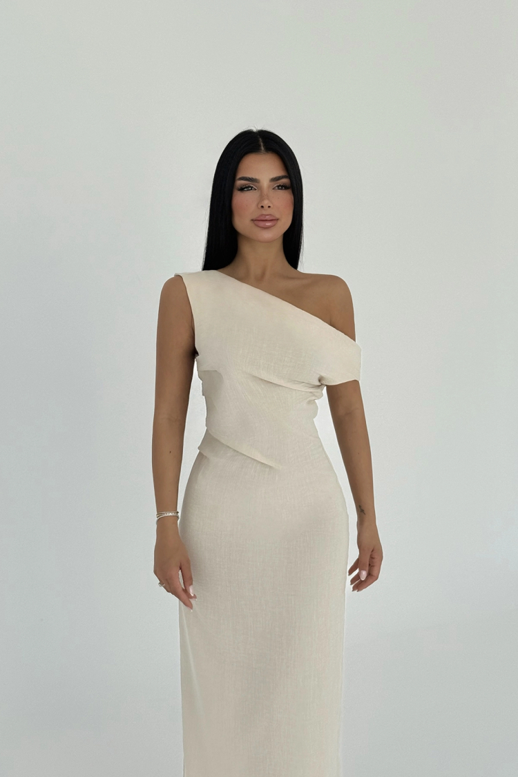 Slit Detail Pleated Dress