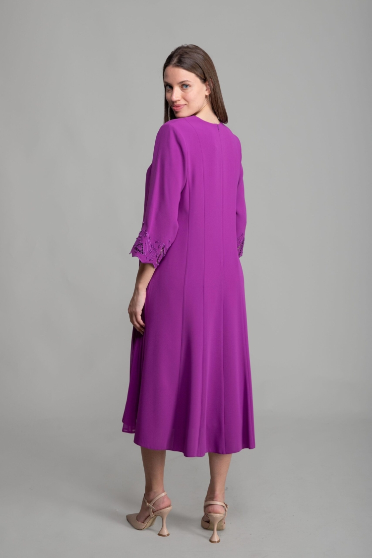 V Neck Embroidered Pearl Dress