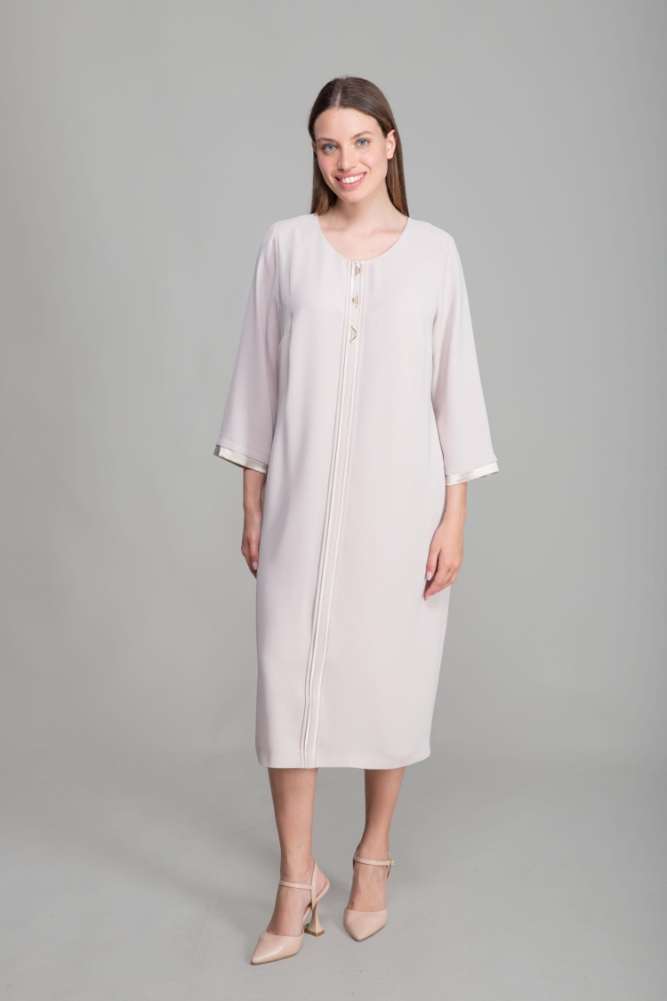 Round Neck Straight Skinny Suzanna Dress - GUMANIZE - Globality Store - Women Clothes Wholesale Turkey