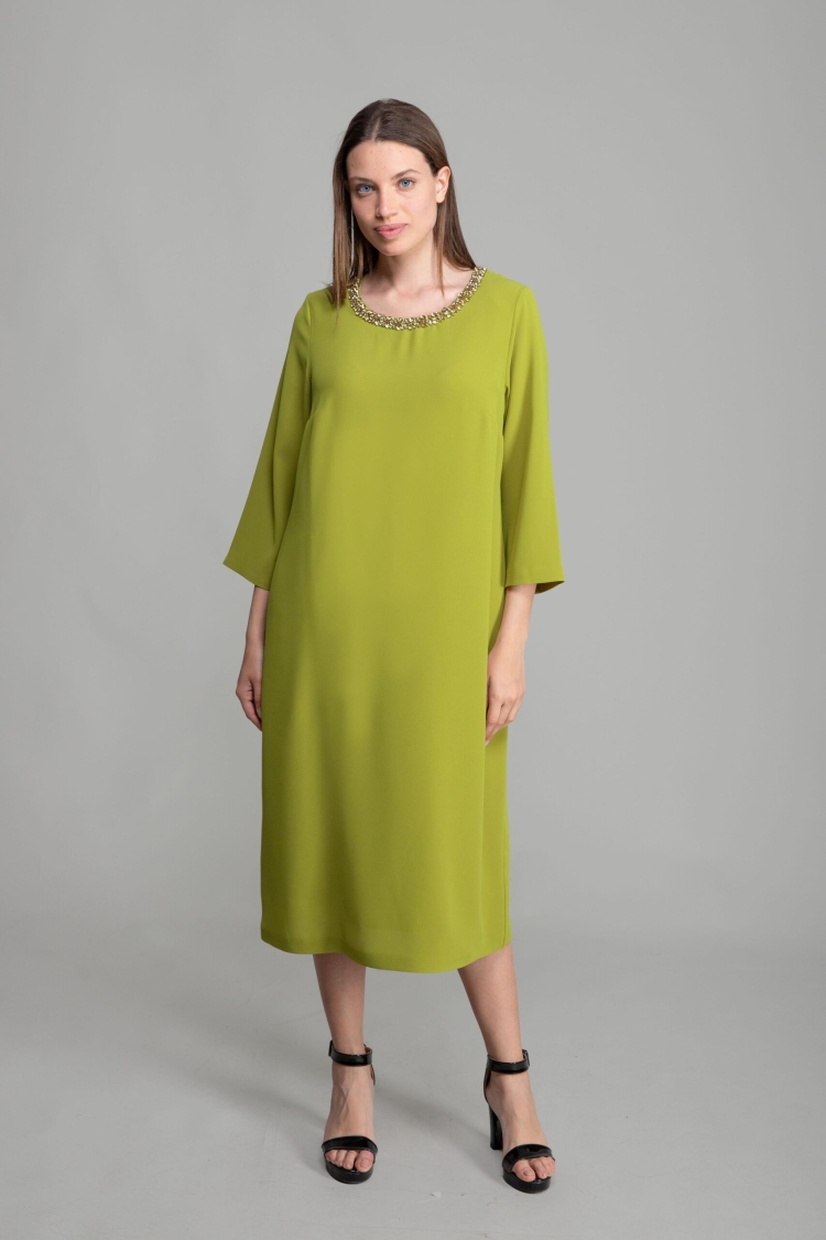 Round Neck Stitching Stone Suzanna Dress