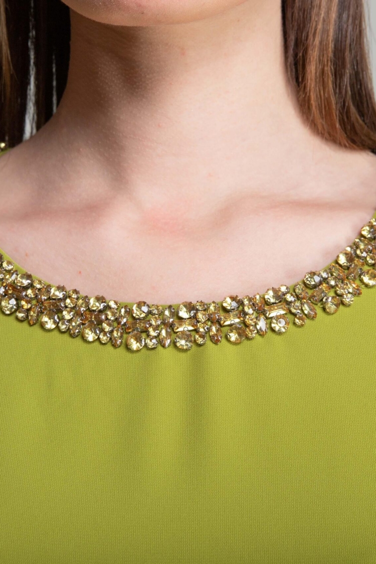 Round Neck Stitching Stone Suzanna Dress