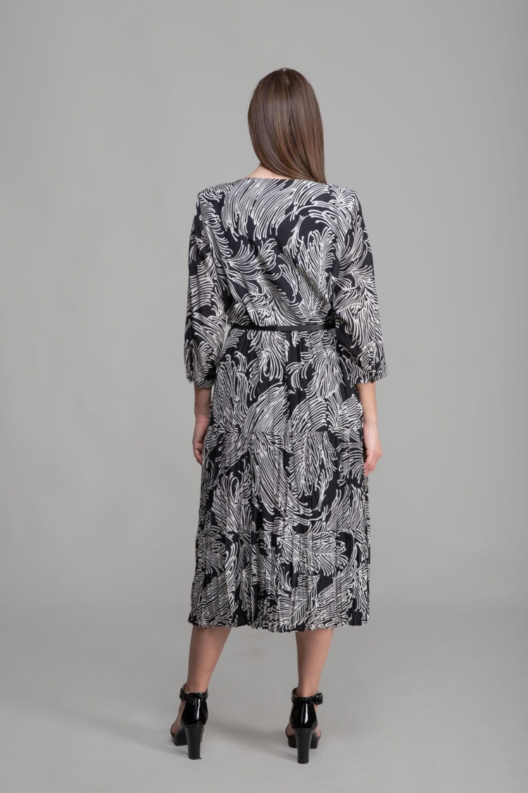 V Neck Flush Voile Dress