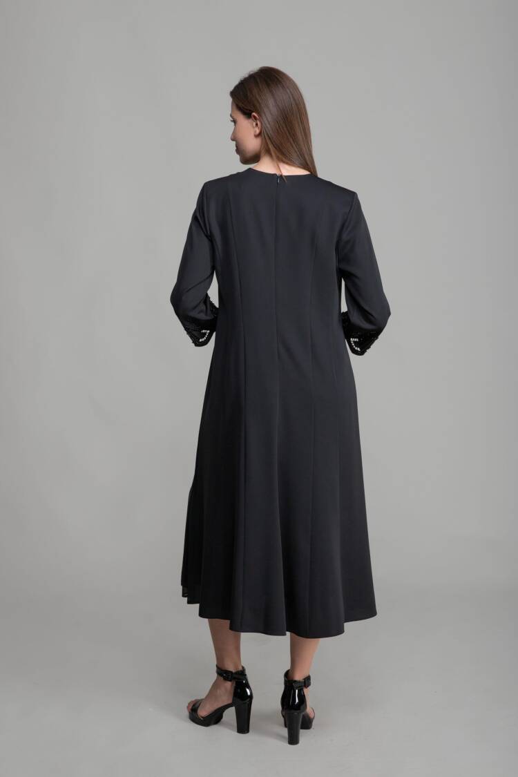 V Neck Embroidered Pearl Dress