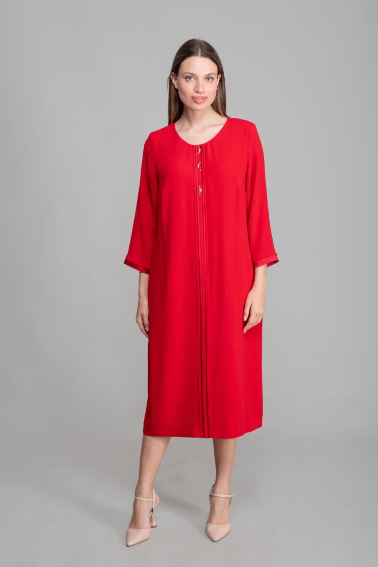 Round Neck Straight Skinny Suzanna Dress - GUMANIZE - Globality Store - Women Clothes Wholesale Turkey